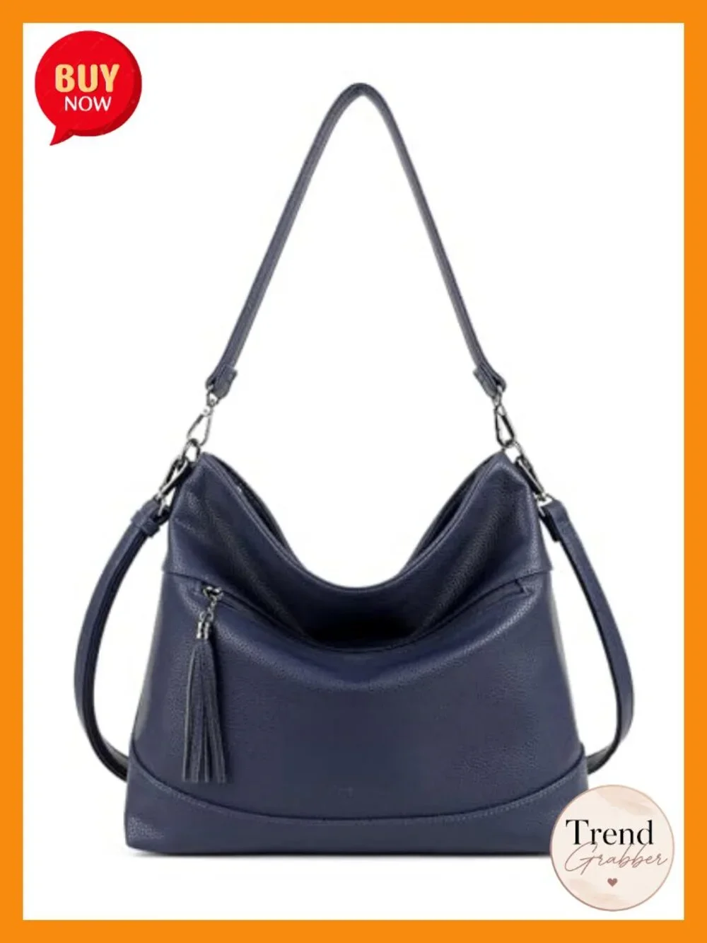Faux Leather Hobo Crossbody Bag, 2-in-1 Convertible Purse with Shoulder Strap,